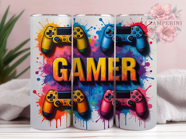 Gamer Girl 20oz Tumbler Wrap, Video Game Girl Gift, 20oz Gaming Cup, Girl Gamer Sublimation Design, Female Gamer Mug, Gaming Accessories for Her, Geeky Tumbler Wrap Sublimation Li Zamperini 