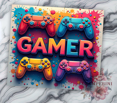 Gamer Girl 20oz Tumbler Wrap, Video Game Girl Gift, 20oz Gaming Cup, Girl Gamer Sublimation Design, Female Gamer Mug, Gaming Accessories for Her, Geeky Tumbler Wrap Sublimation Li Zamperini 