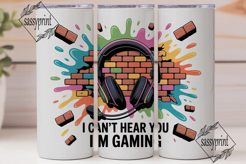 Gamer Headphones 20oz Tumbler Wrap Sublimation sassyprint 