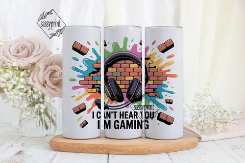 Gamer Headphones 20oz Tumbler Wrap Sublimation sassyprint 