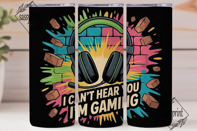 Gamer Headphones 20oz Tumbler Wrap Sublimation sassyprint 