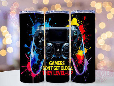 Gamer Level Up 20oz Video Game Tumbler, Level Up Design, 20oz Sublimation Wrap, Video Game Drinkware, Gaming Gifts, Unique Tumblers, Funny Gamer Quotes Sublimation SvggirlplusArt 