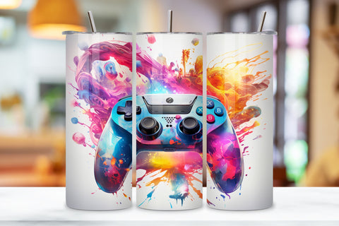 Gamer life 20oz Skinny Tumbler Sublimation Designs, Gaming, Gamer Tumbler Wrap, 3D Game Controller Tumbler Wrap, 20oz Skinny Tumbler, Video Game Sublimation, Video Gaming Tumbler Wrap Sublimation FloridPrintables 