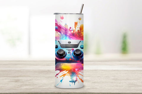 Gamer life 20oz Skinny Tumbler Sublimation Designs, Gaming, Gamer Tumbler Wrap, 3D Game Controller Tumbler Wrap, 20oz Skinny Tumbler, Video Game Sublimation, Video Gaming Tumbler Wrap Sublimation FloridPrintables 