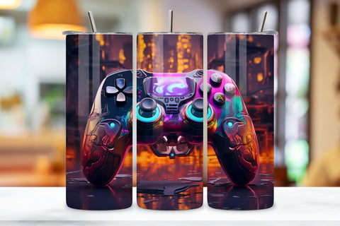 Gamer life 20oz Skinny Tumbler Sublimation Designs, Gaming, Gamer Tumbler Wrap, 3D Game Controller Tumbler Wrap, 20oz Skinny Tumbler, Video Game Sublimation, Video Gaming Tumbler Wrap Sublimation FloridPrintables 
