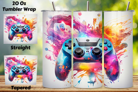 Gamer life 20oz Skinny Tumbler Sublimation Designs, Gaming, Gamer Tumbler Wrap, 3D Game Controller Tumbler Wrap, 20oz Skinny Tumbler, Video Game Sublimation, Video Gaming Tumbler Wrap Sublimation FloridPrintables 