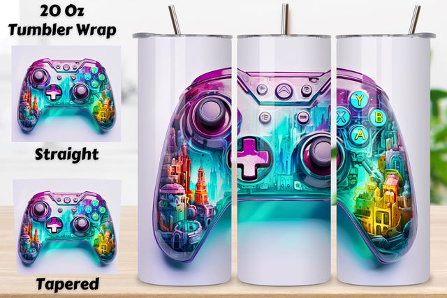 Gamer life 20oz Skinny Tumbler Sublimation Designs, Gaming PNG File Digital Download, Gaming tumbler png, Gaming tumbler wrap Sublimation FloridPrintables 