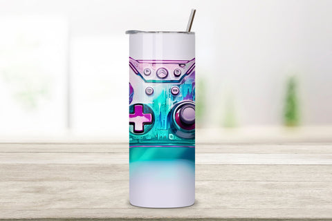 Gamer life 20oz Skinny Tumbler Sublimation Designs, Gaming PNG File Digital Download, Gaming tumbler png, Gaming tumbler wrap Sublimation FloridPrintables 