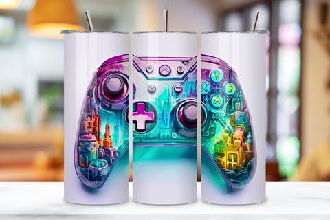 Gamer life 20oz Skinny Tumbler Sublimation Designs, Gaming PNG File Digital Download, Gaming tumbler png, Gaming tumbler wrap Sublimation FloridPrintables 