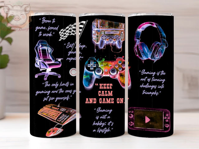 Gamer life 20oz Skinny Tumbler Sublimation Designs, Gaming PNG File, Gaming PNG Downloads, Sublimation Design, Digital, Digital Download PNG Sublimation Lara' s Designs 