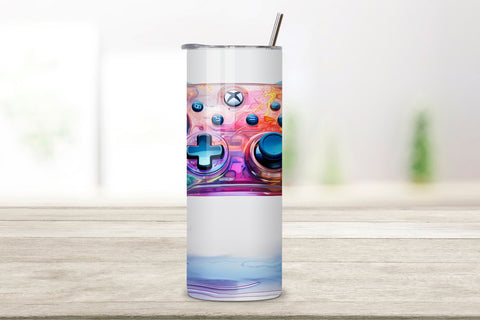 Gamer life 20oz Skinny Tumbler Sublimation Designs Gaming Tumbler Png Gaming PNG File Gaming Tumbler Wrap Seamless Design Sublimation FloridPrintables 