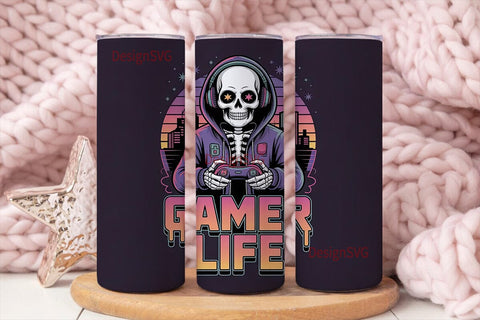 Gamer Life 20oz Tumbler Wrap Sublimation DesignSVG 