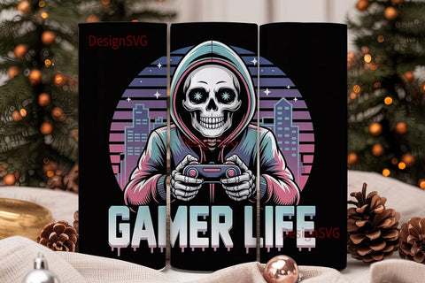 Gamer Life 20oz Tumbler Wrap Sublimation DesignSVG 
