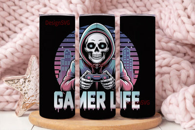 Gamer Life 20oz Tumbler Wrap Sublimation DesignSVG 