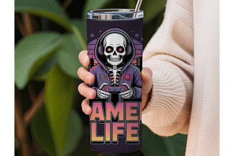 Gamer Life 20oz Tumbler Wrap Sublimation DesignSVG 