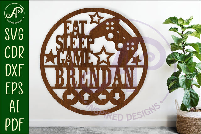 Gamer name sign svg laser cut template SVG APInspireddesigns 