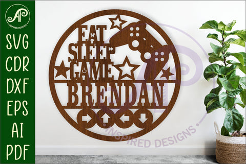 Gamer name sign svg laser cut template SVG APInspireddesigns 