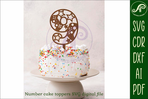 Gamer number cake toppers SVG cut files SVG APInspireddesigns 