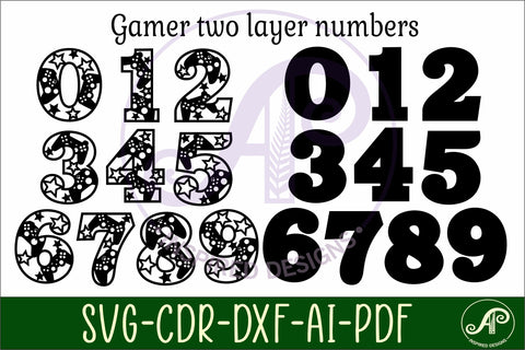 Gamer numbers two layer wall sign SVG cut files SVG APInspireddesigns 
