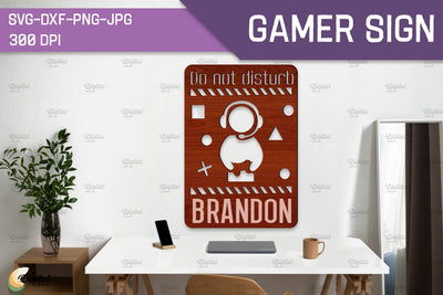 Gamer Sign Laser Cut. Video Game SVG. Sign Laser Cut SVG Evgenyia Guschina 