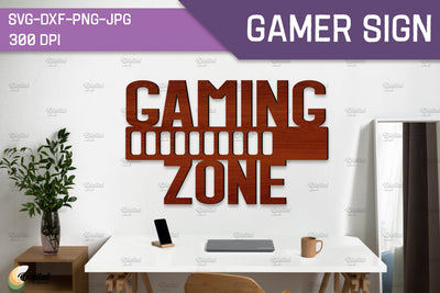 Gamer Sign Laser Cut. Video Game SVG. Sign Laser Cut SVG Evgenyia Guschina 