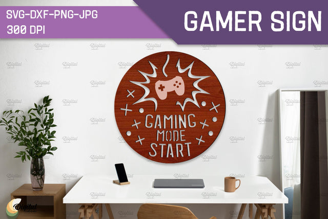 Gamer Sign Laser Cut. Video Game SVG. Sign Laser Cut SVG Evgenyia Guschina 
