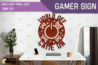 Gamer Sign Laser Cut. Video Game SVG. Sign Laser Cut SVG Evgenyia Guschina 