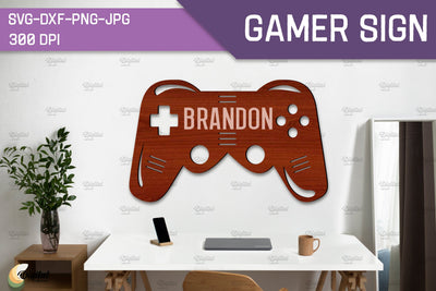Gamer Sign Laser Cut. Video Game SVG. Sign Laser Cut SVG Evgenyia Guschina 