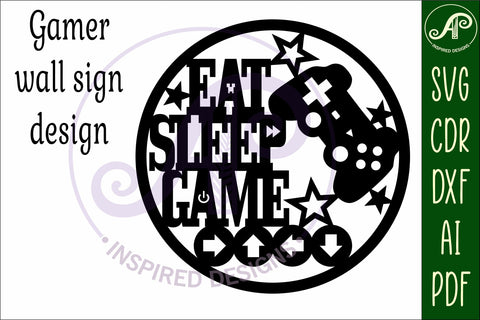 Gamer sign svg laser cut file SVG APInspireddesigns 