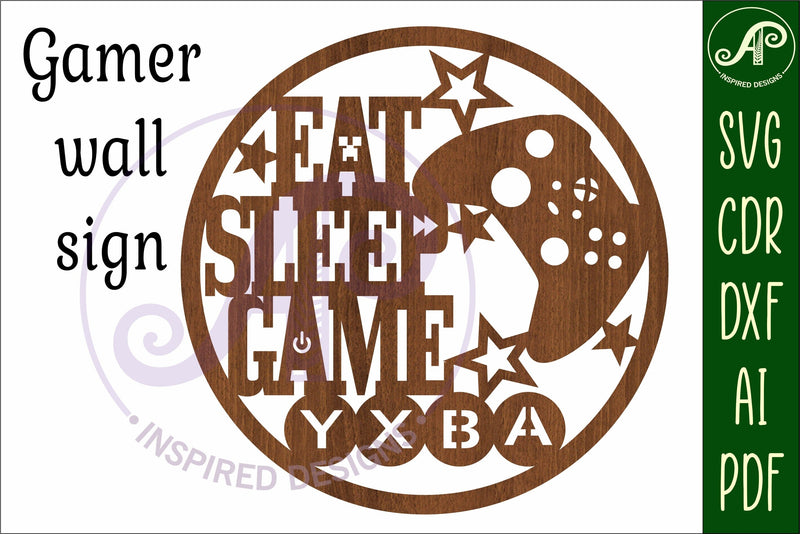 Gamer sign svg laser cut file - So Fontsy