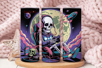 Gamer Skeleton Space 20oz Tumbler Wrap Sublimation DesignSVG 