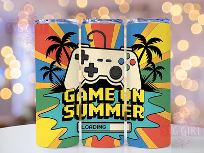 Gamer Summer Mode Tumbler Wrap, Gamer Summer Theme, Video Game Quote, Gaming Season Gift, Summer Loading Art, Gamer Style Tumbler, Gaming Vacation Gift Sublimation SvggirlplusArt 