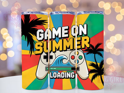 Gamer Summer Mode Tumbler Wrap, Gamer Summer Theme, Video Game Quote, Gaming Season Gift, Summer Loading Art, Gamer Style Tumbler, Gaming Vacation Gift Sublimation SvggirlplusArt 