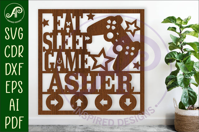 Gamer themed named wall sign or card topper svg SVG APInspireddesigns 