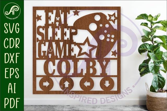 Gamer themed named wall sign or card topper svg x SVG APInspireddesigns 