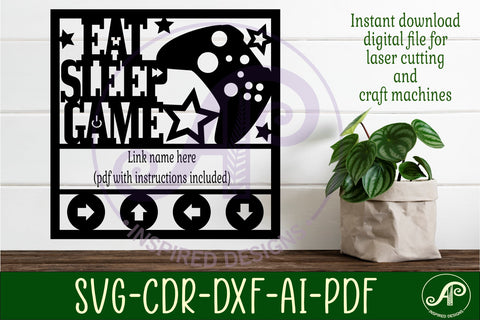 Gamer themed named wall sign or card topper svg x SVG APInspireddesigns 