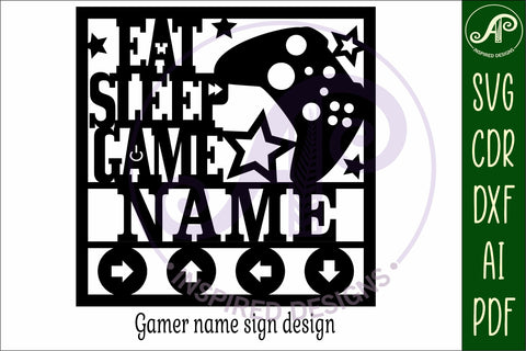Gamer themed named wall sign or card topper svg x SVG APInspireddesigns 
