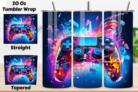 Gamer Tumbler sublimation designs download PNG, Game Tumbler Wrap, Inspirational Tumbler Design, Skinny Tumbler Sublimation FloridPrintables 