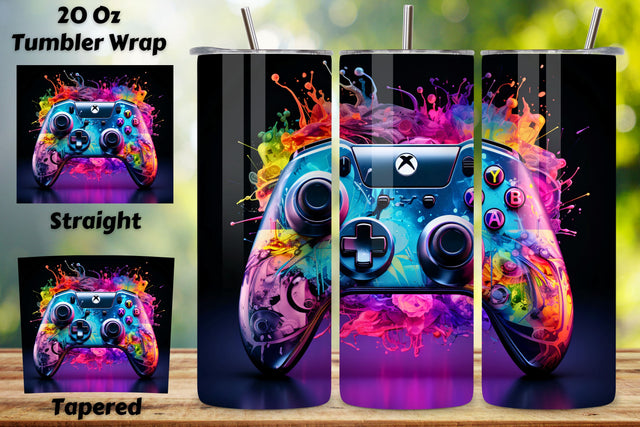 Gamer Tumbler Wrap, 3D Game Controller Tumbler Wrap, Gamer Tumbler Wrap, 3D Game Controller Tumbler Wrap, 20oz Skinny Tumbler, Video Game Sublimation, Video Gaming Tumbler Wrap Sublimation FloridPrintables 