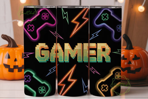 Gamer Vibes 20oz Tumbler Wrap Sublimation PixelChick 