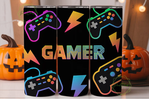Gamer Vibes 20oz Tumbler Wrap Sublimation PixelChick 