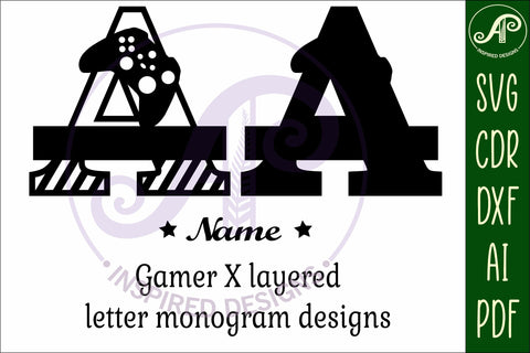 Gamer X Capital Monogram Letter A SVG SVG APInspireddesigns 