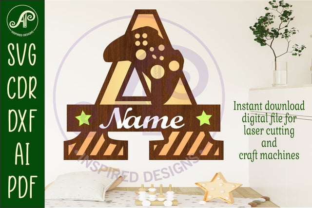 Gamer X Capital Monogram Letter A SVG SVG APInspireddesigns 