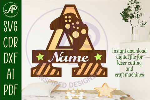 Gamer X Capital Monogram Letter A SVG SVG APInspireddesigns 