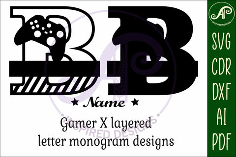 Gamer X Capital Monogram Letter B SVG SVG APInspireddesigns 
