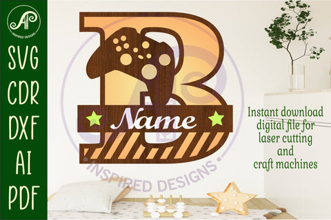 Gamer X Capital Monogram Letter B SVG SVG APInspireddesigns 