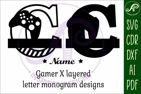 Gamer X Capital Monogram Letter C SVG SVG APInspireddesigns 