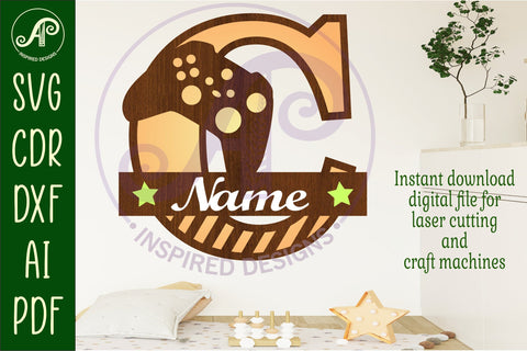 Gamer X Capital Monogram Letter C SVG SVG APInspireddesigns 