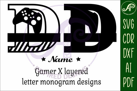 Gamer X Capital Monogram Letter D SVG SVG APInspireddesigns 