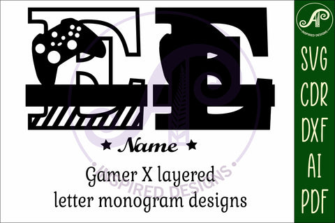 Gamer X Capital Monogram Letter E SVG SVG APInspireddesigns 